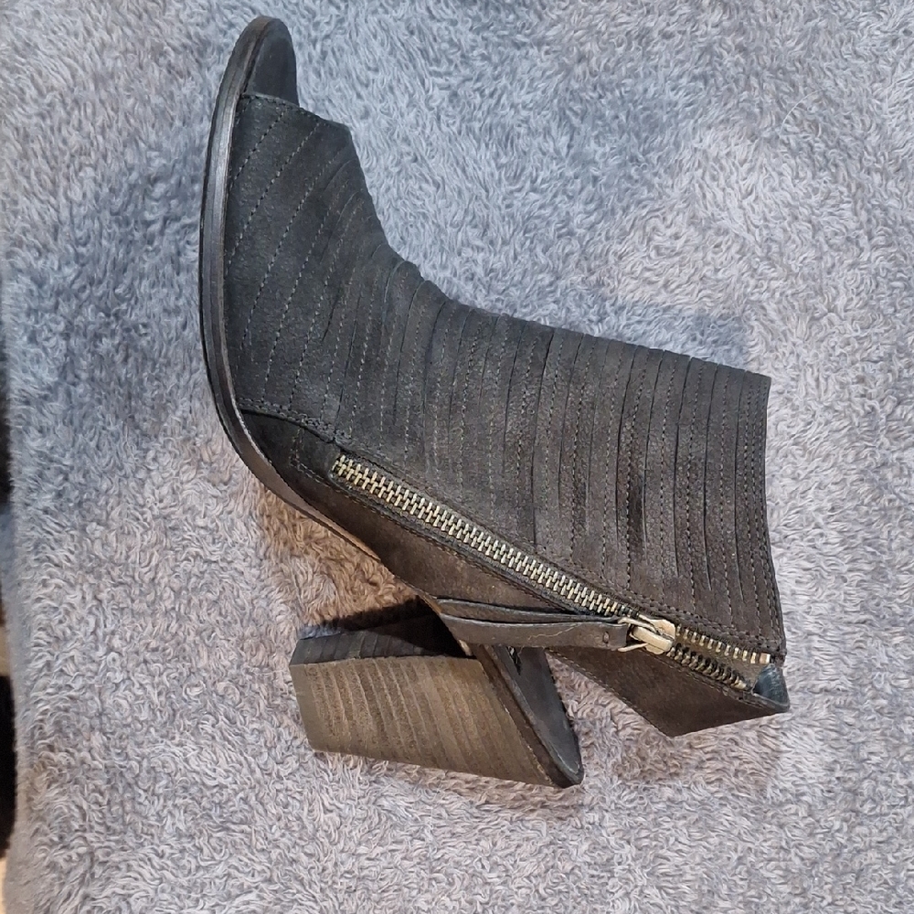 Paul Green Cayanne peep toe Black Ankle Boots with Gold Zipper